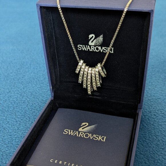 SWAROVSKI Silver Seven Hooped Dance Necklace Cry/Rhs - Picture 3 of 4